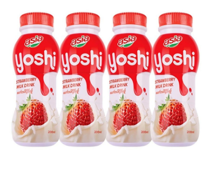 Asia Yoshi Strawberry Milk Drink 200ml 4's