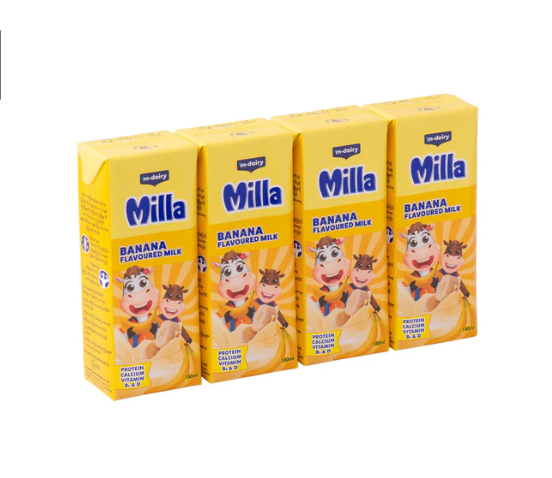 Milla Banana Flavored Milk 180ml 4's