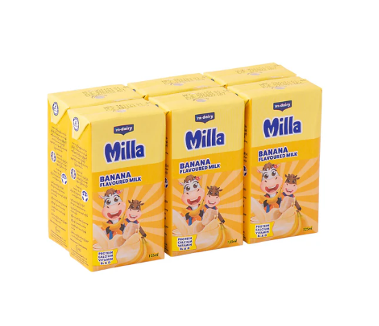 Milla Banana Flavored Milk 125ml 6's