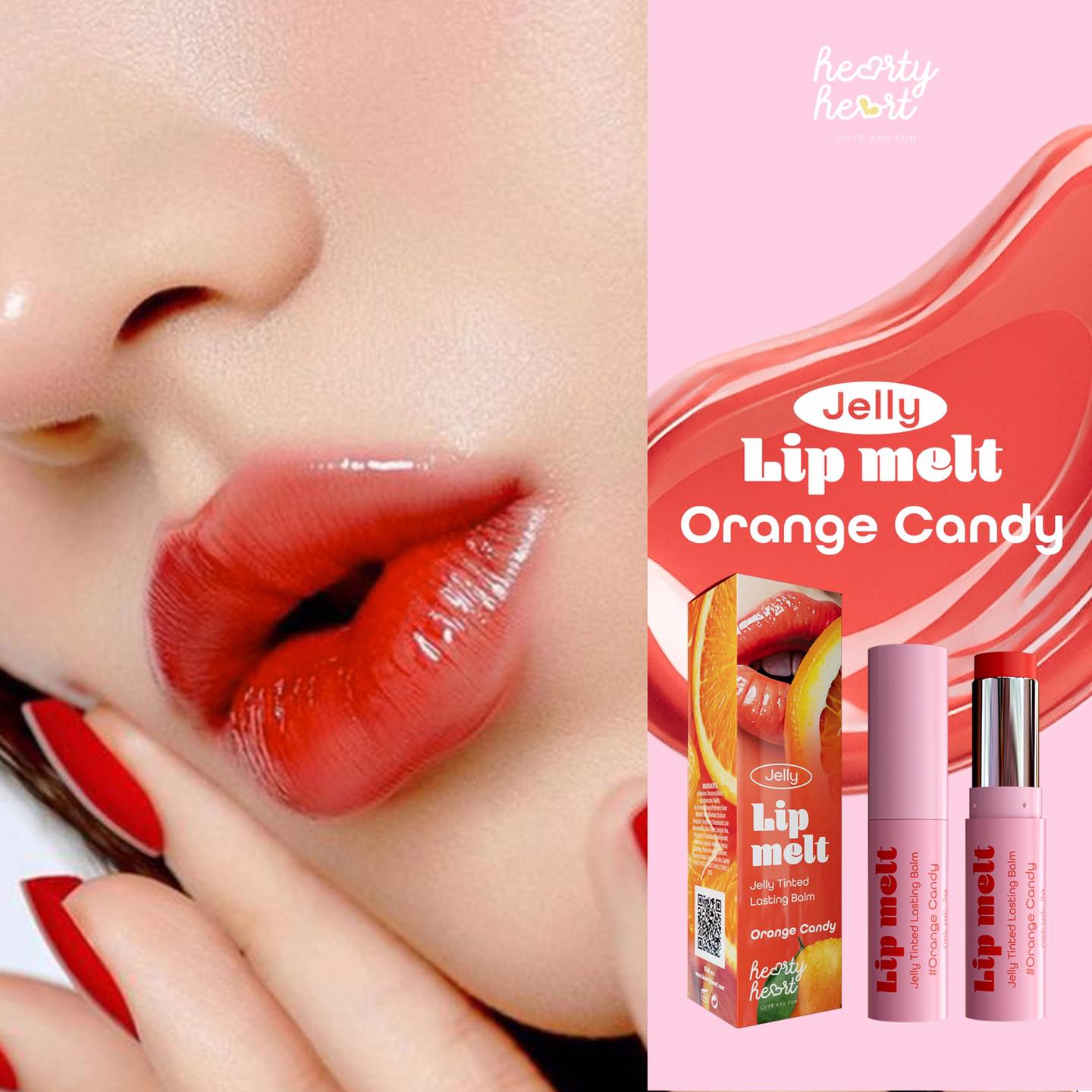 Hearty Heart Jelly Lip Melt Orange_Candy