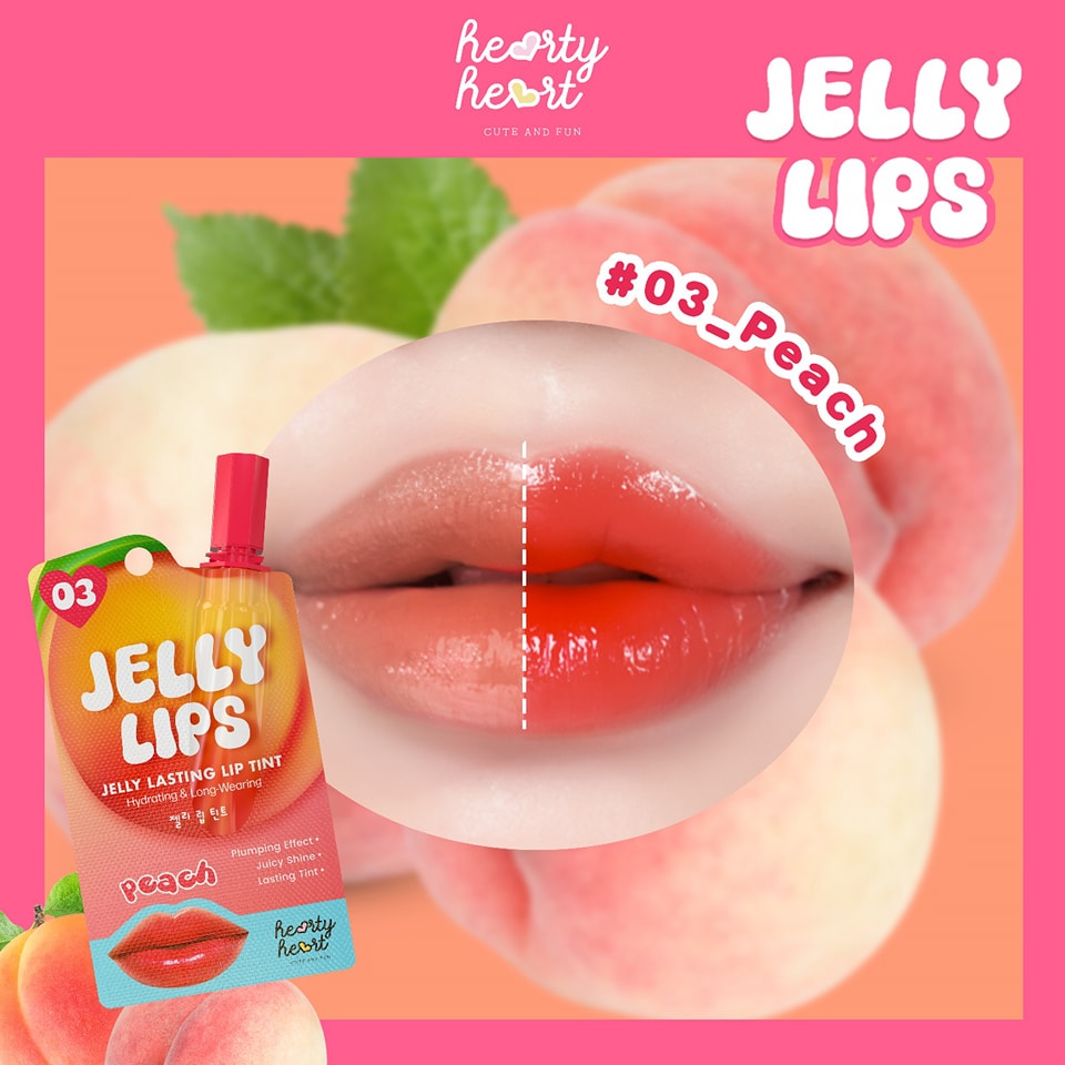 Hearty Heart Jelly Lips Pouch 2g Peach (03)