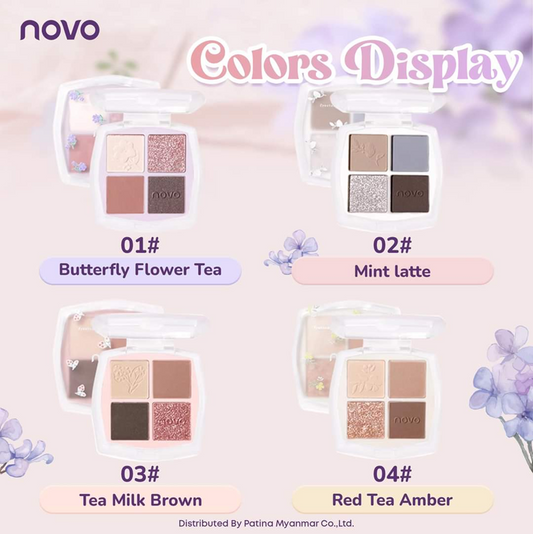 Novo Sun 4 Colors Eyeshadow Butterfly Flower Tea (5769) 01#