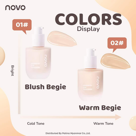 Novo Liquid Foundation Long Lasting Oil Control (6012) Blush Begie 01#