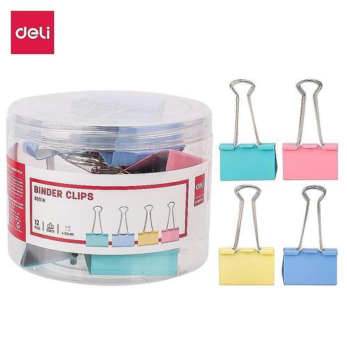 Deli Colorful Binder Clips 51mm