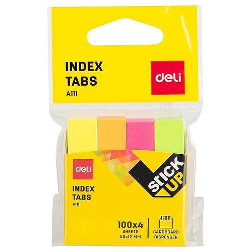 Deli 4 Color Index Tabs (2 in) 100 x 4 Sheets
