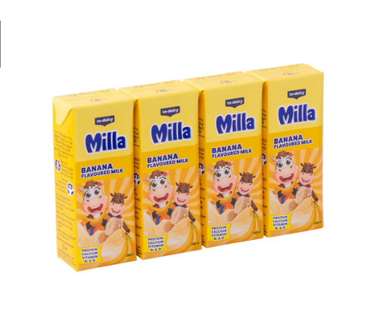 Milla Banana Flavored Milk 180ml 4's