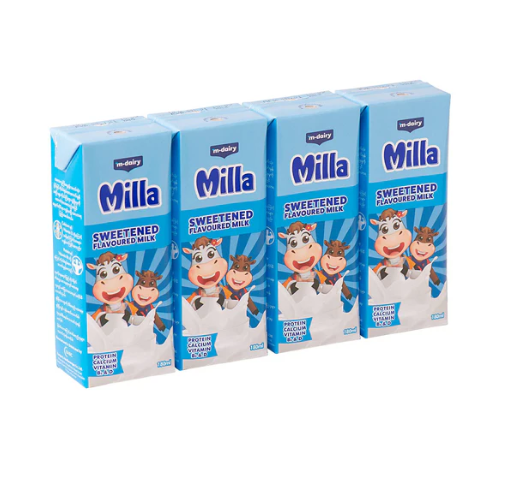Milla Sweetened Flavored Milk 180ml 4's