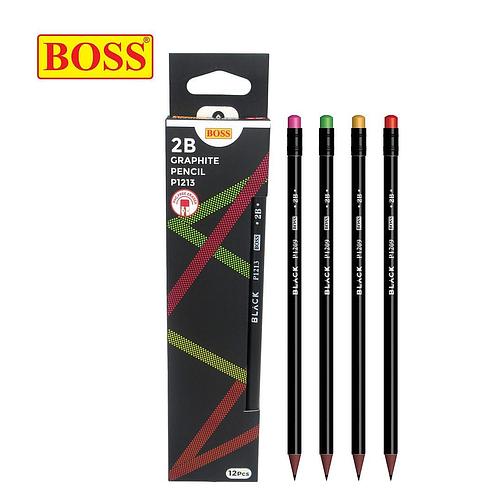2B Black Graphite Pencil (12 Pcs)