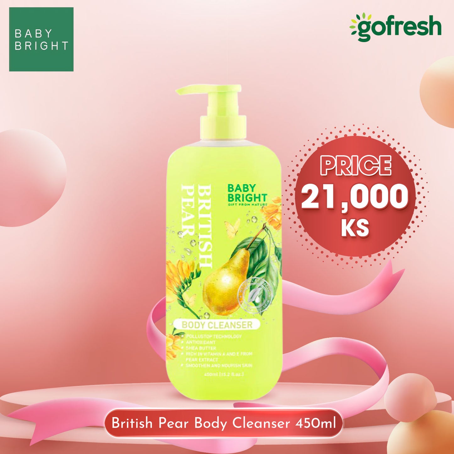 British Pear Body Cleanser 450ml