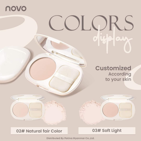 Novo Makeup Compact-Powder Oil-Control Face Powder Pact (5818) Natural 02#
