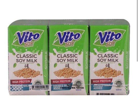 Vito Plain Soy Milk 180ml 4's